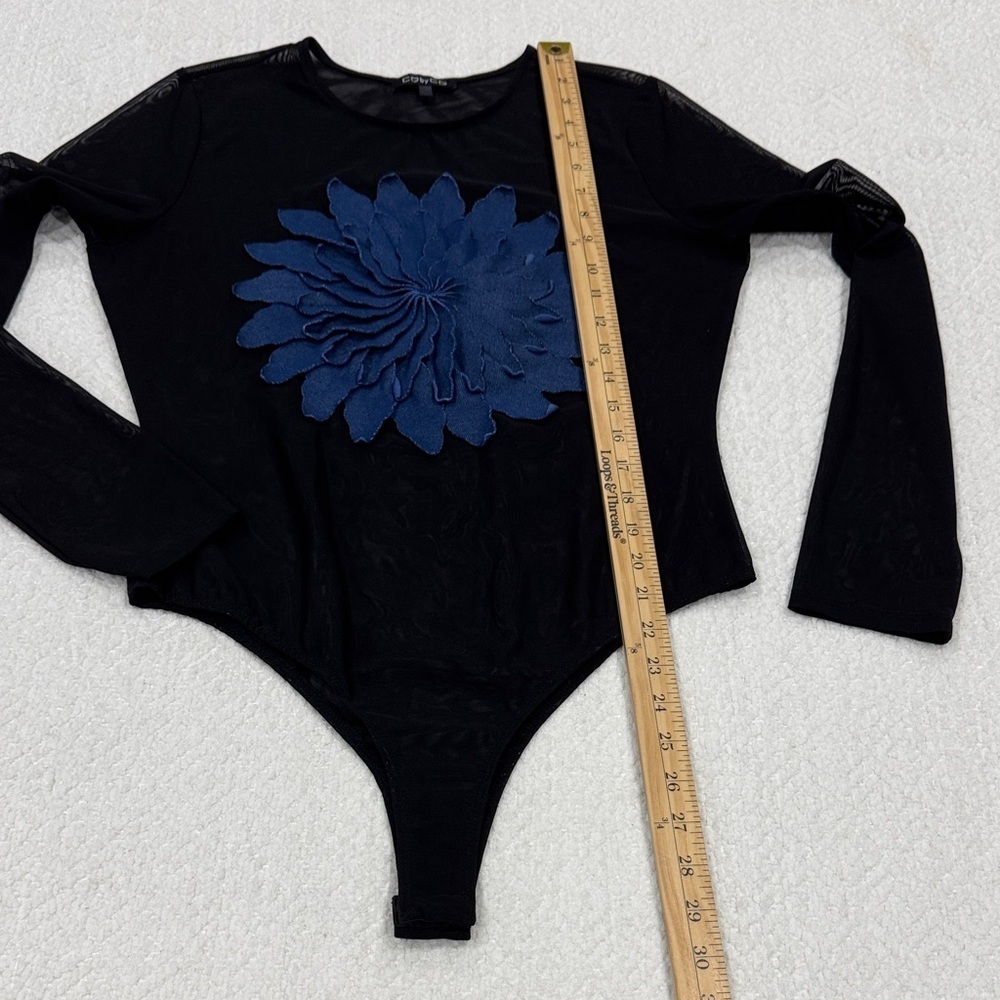CQ by CQ Black Sheer Bodysuit Sz M - Picture 5 of 7